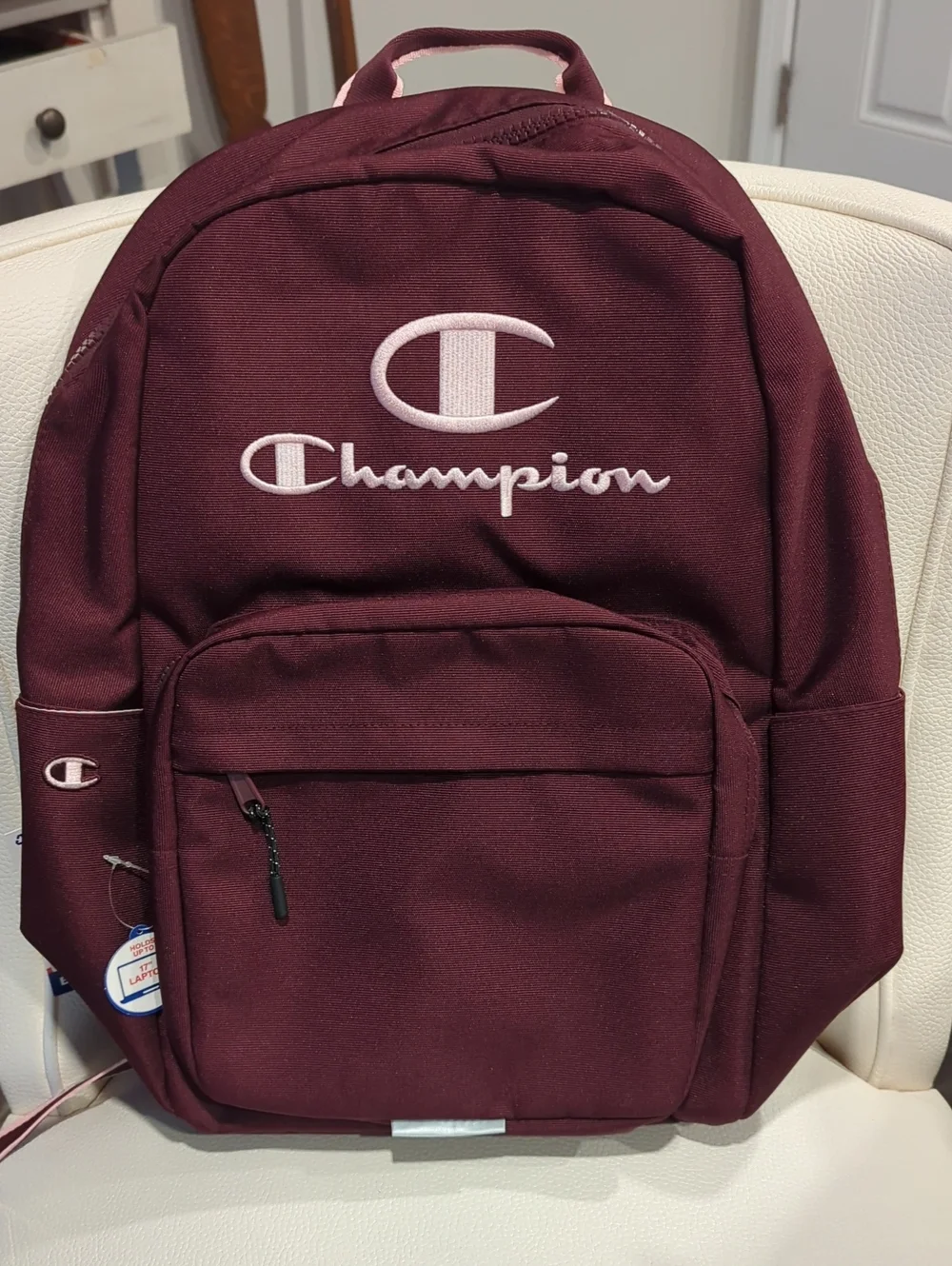 Champion Maroon Backpack with White Logo